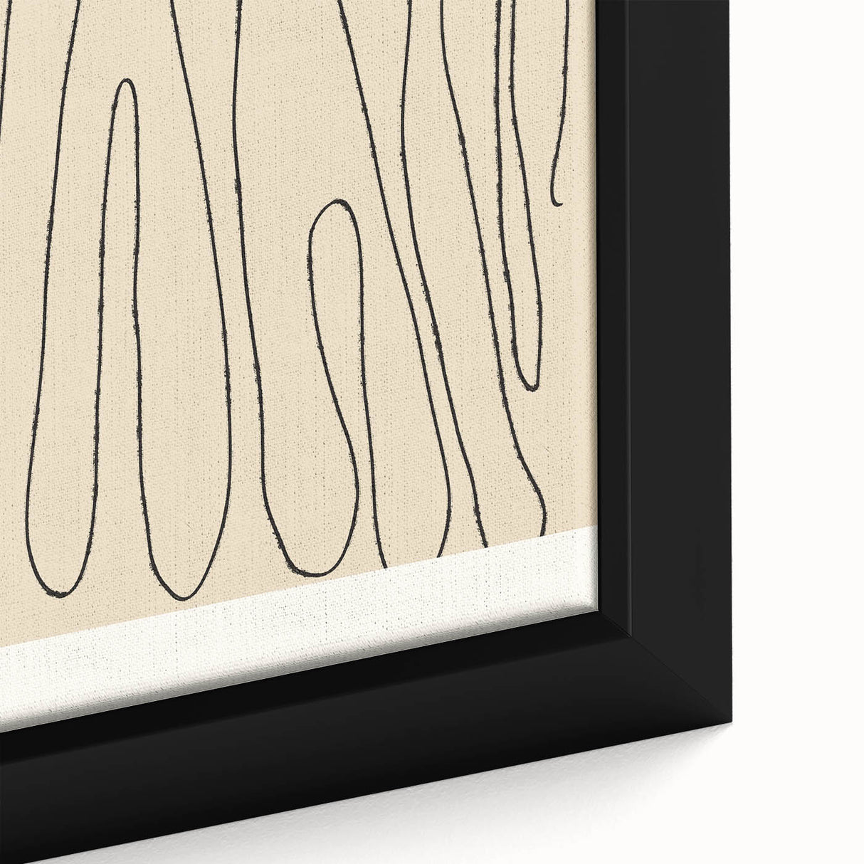 Minimalist Abstract Line Art – Modern Black and Beige Wall Art for Home Decor