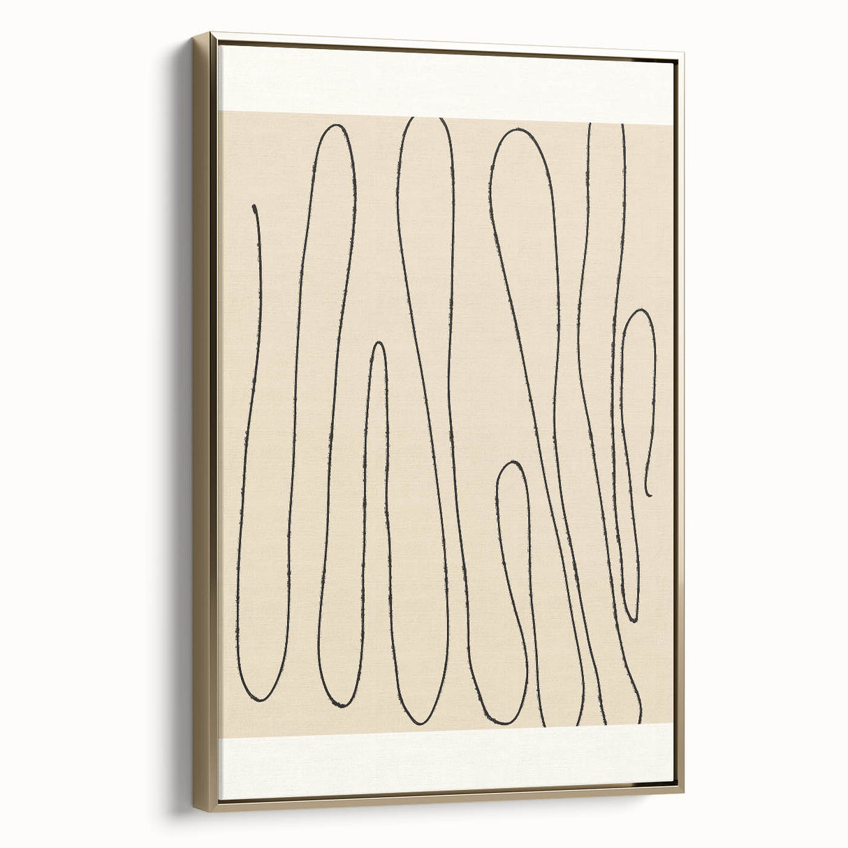 Minimalist Abstract Line Art – Modern Black and Beige Wall Art for Home Decor
