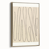 Minimalist Abstract Line Art – Modern Black and Beige Wall Art for Home Decor