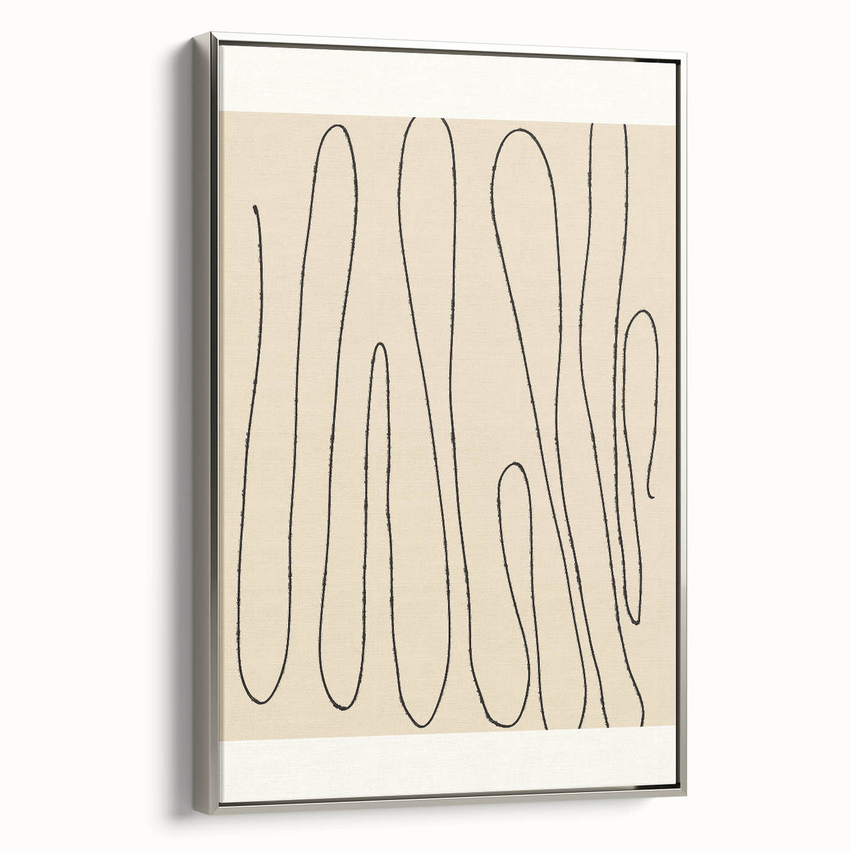 Minimalist Abstract Line Art – Modern Black and Beige Wall Art for Home Decor