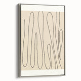 Minimalist Abstract Line Art – Modern Black and Beige Wall Art for Home Decor