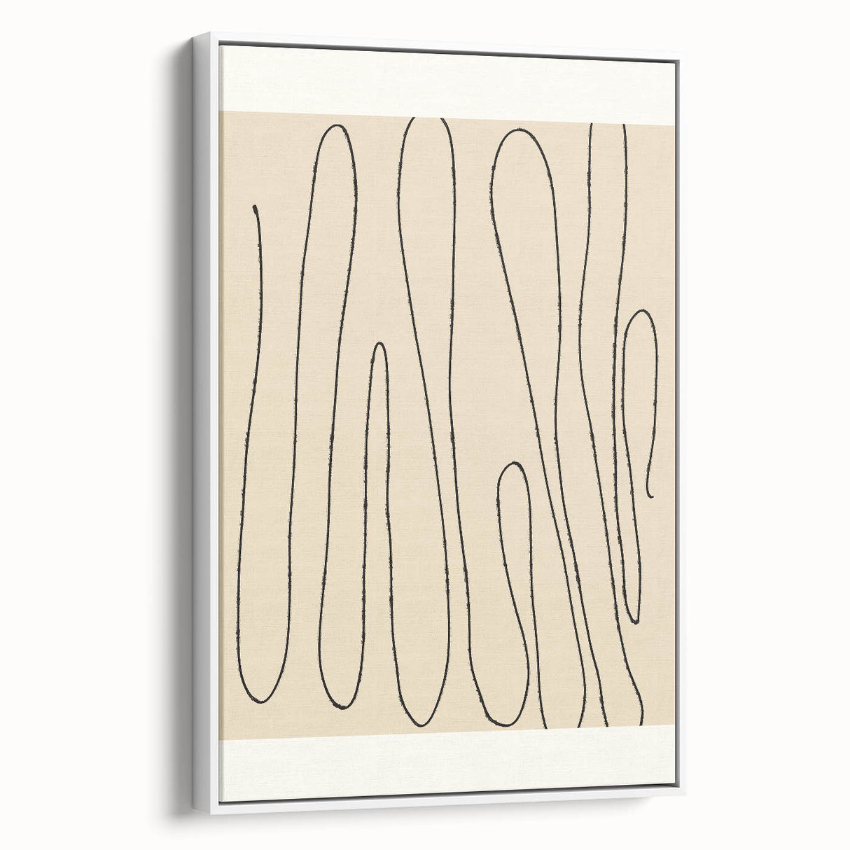 Minimalist Abstract Line Art – Modern Black and Beige Wall Art for Home Decor