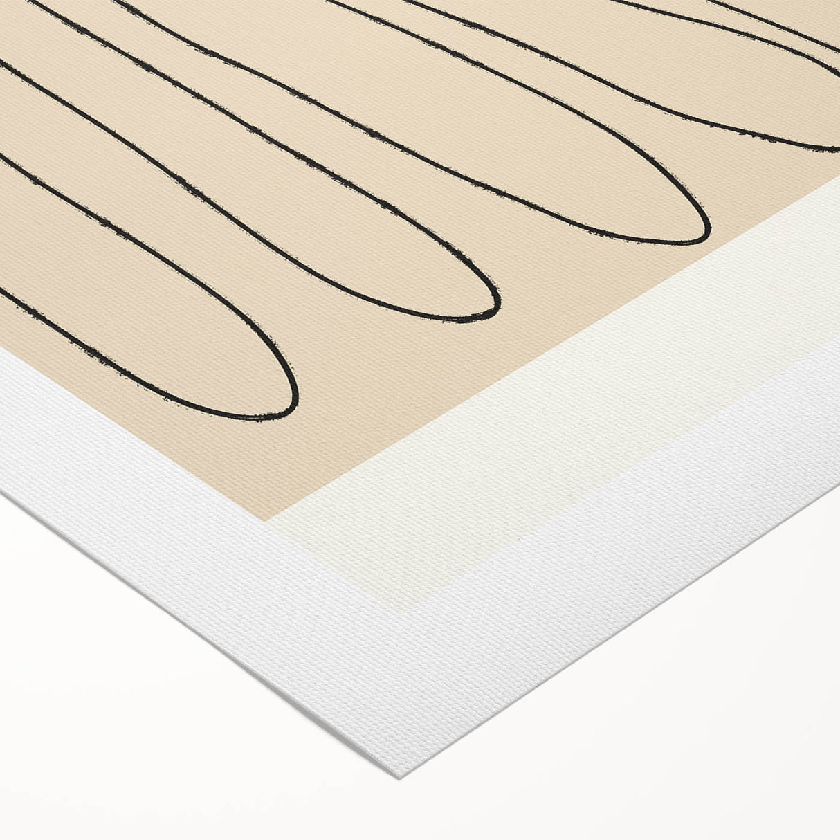 Minimalist Abstract Line Art – Modern Black and Beige Wall Art for Home Decor
