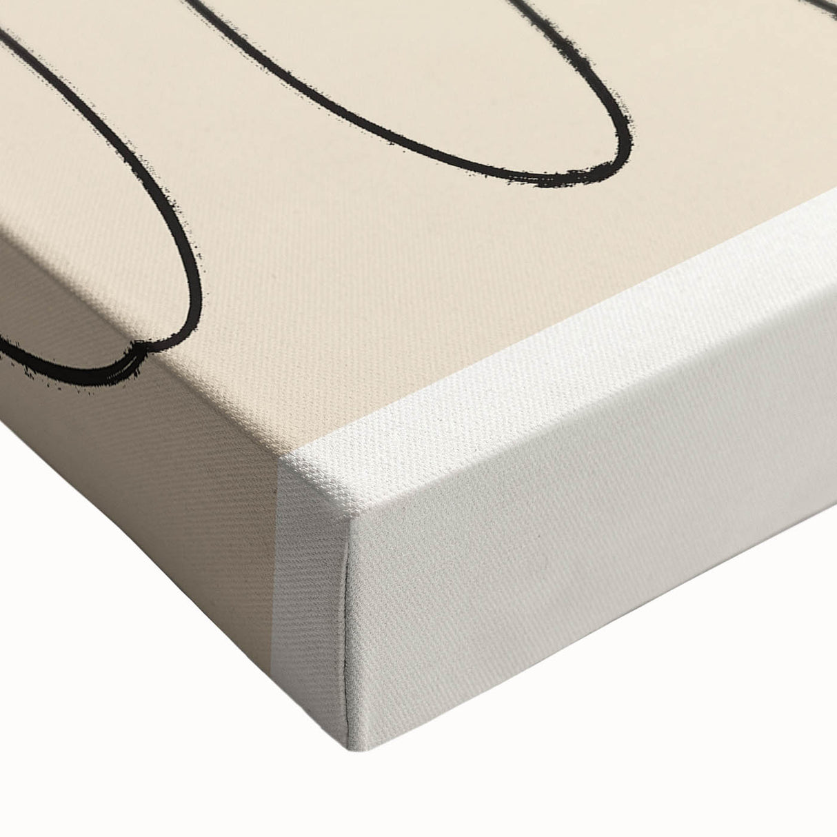 Minimalist Abstract Line Art – Modern Black and Beige Wall Art for Home Decor
