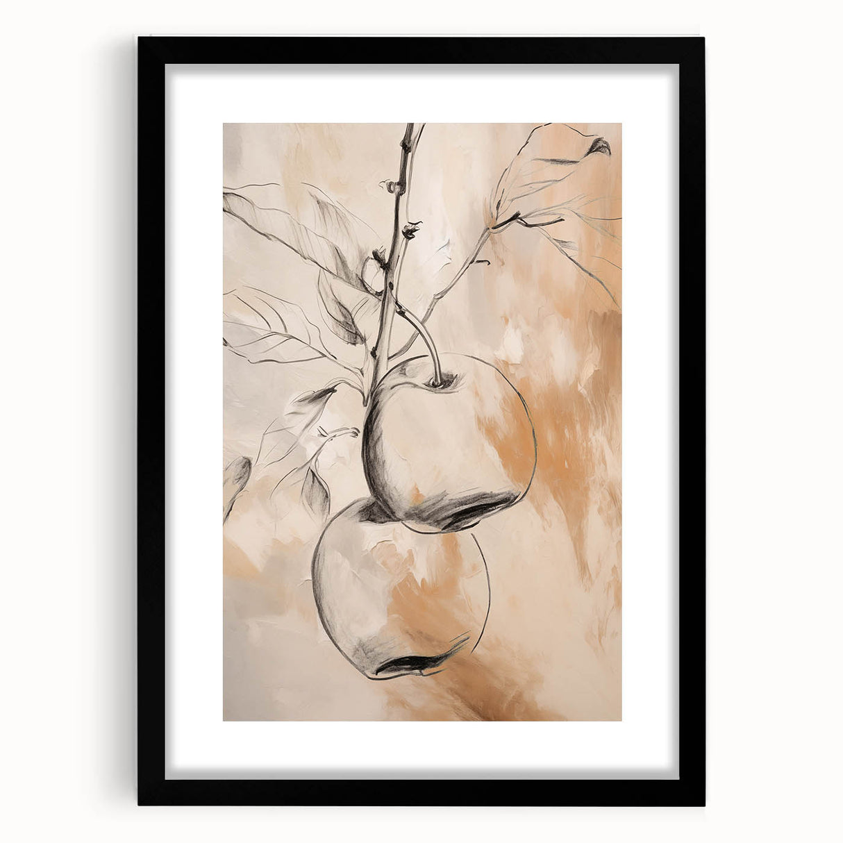 Minimalist Wall Art - Botanical Apple Design for Modern Home Decor