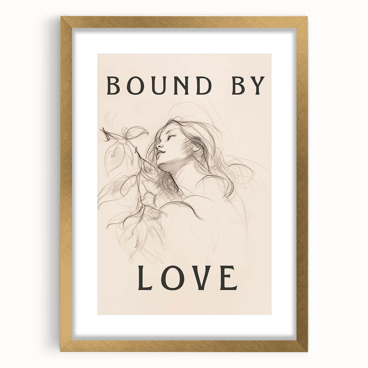 Bound by Love Minimalist Art – Elegant Line Drawing for Modern Spaces