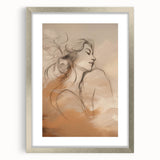 Minimalist Portrait Art – Elegant Line Drawing with Soft Earth Tones