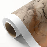 Minimalist Portrait Art – Elegant Line Drawing with Soft Earth Tones