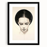 Minimalist Portrait Wall Art – Abstract Black and White Female Silhouette
