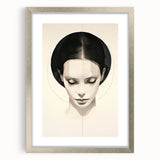 Minimalist Portrait Wall Art – Abstract Black and White Female Silhouette