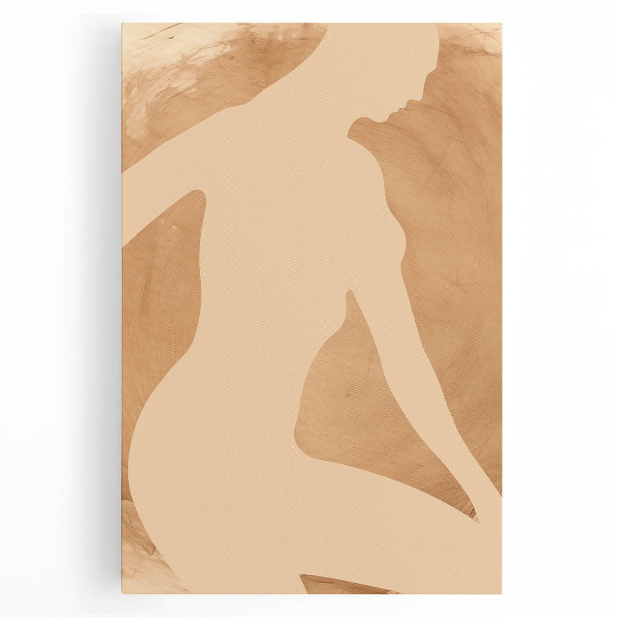 Minimalist Art Print – Elegant Silhouette in Earthy Tones