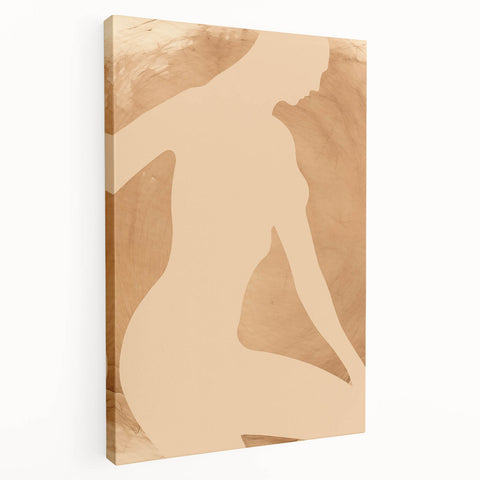 Minimalist Art Print – Elegant Silhouette in Earthy Tones