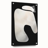 Minimalist Abstract Wall Art – White Organic Shape on Black Background