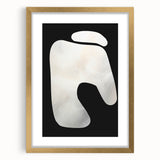 Minimalist Abstract Wall Art – White Organic Shape on Black Background
