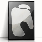 Minimalist Abstract Wall Art – White Organic Shape on Black Background