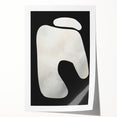 Minimalist Abstract Wall Art – White Organic Shape on Black Background