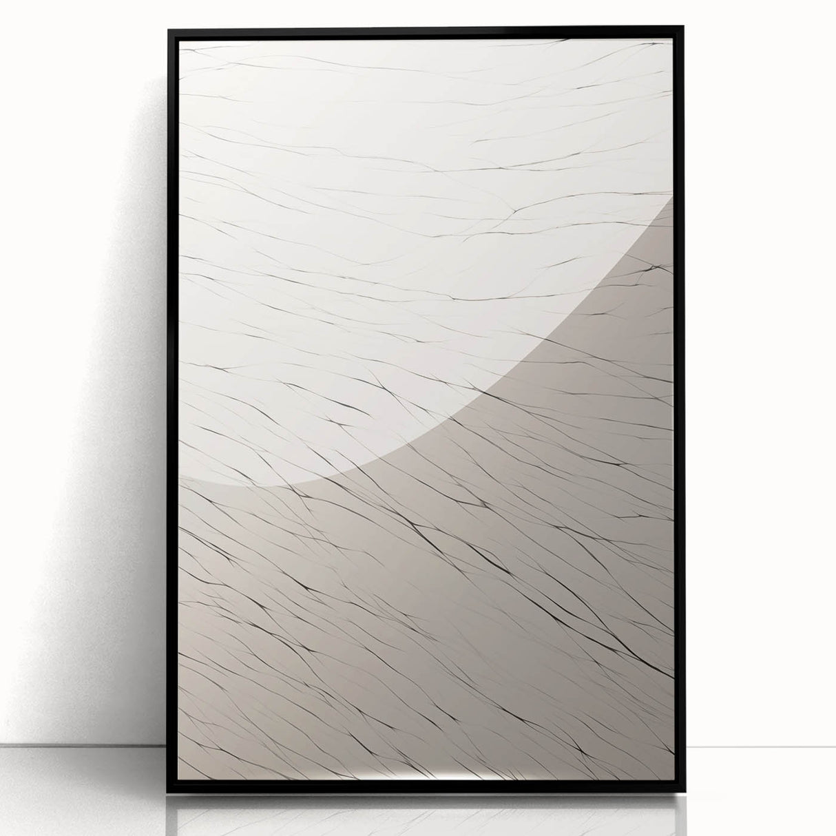 Abstract Minimalist Art – Flowing Line Pattern in Neutral Tones