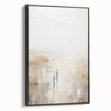 Minimalist Abstract Art – Subtle Landscape with Figures in Neutral Tones