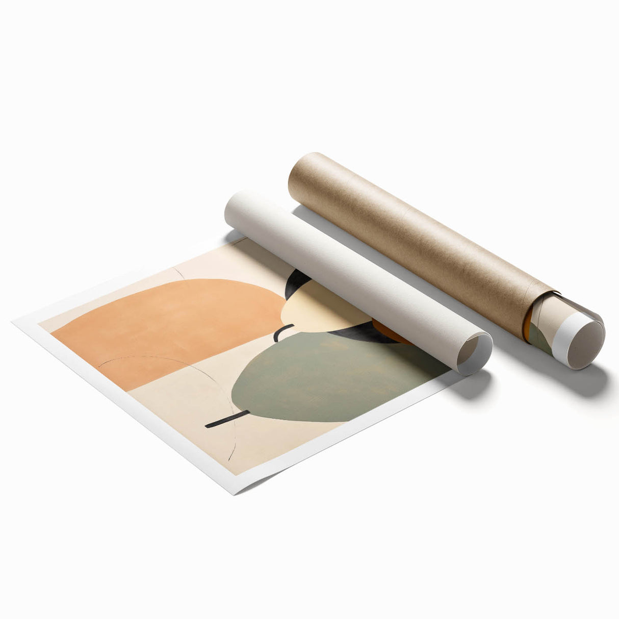 Modern Minimalist Art – Abstract Geometric Shapes in Soft Earth Tones