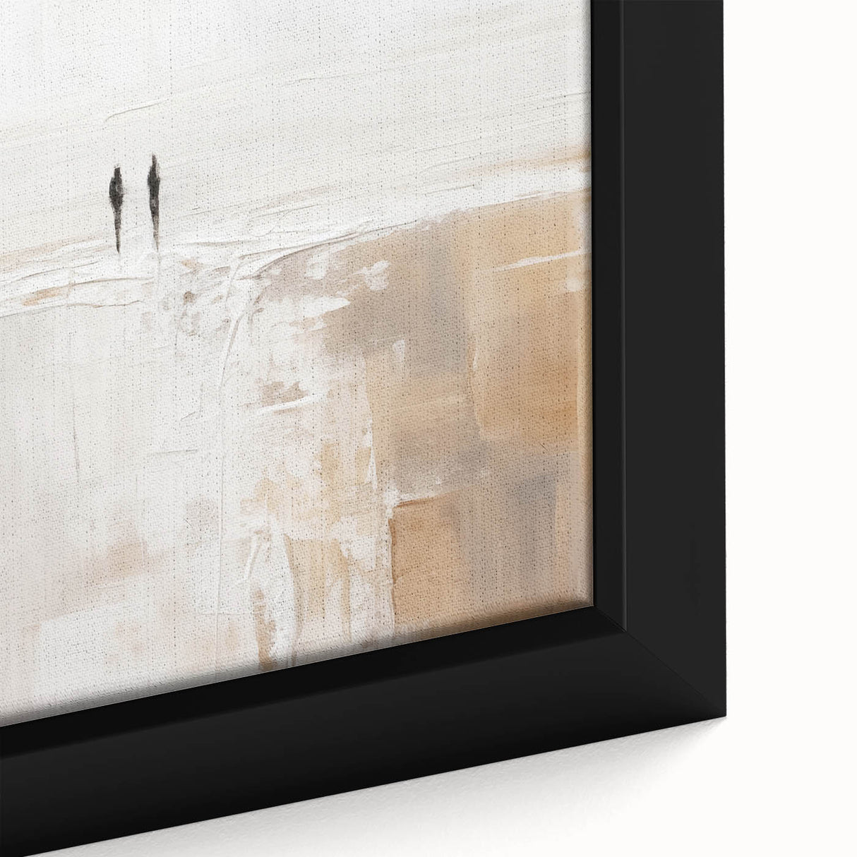 Minimalist Abstract Art – Soft Landscape with Figures in Neutral Tones