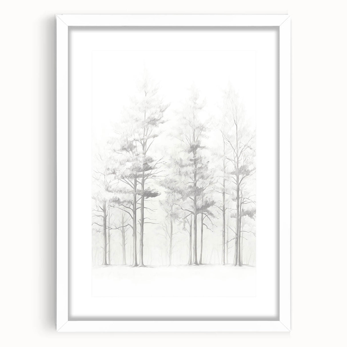 Minimalist Tree Sketch – Forest Scene in Soft Pencil Lines
