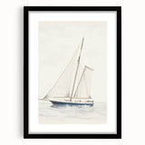 Minimalist Sailboat Art – Black and White Nautical Drawing