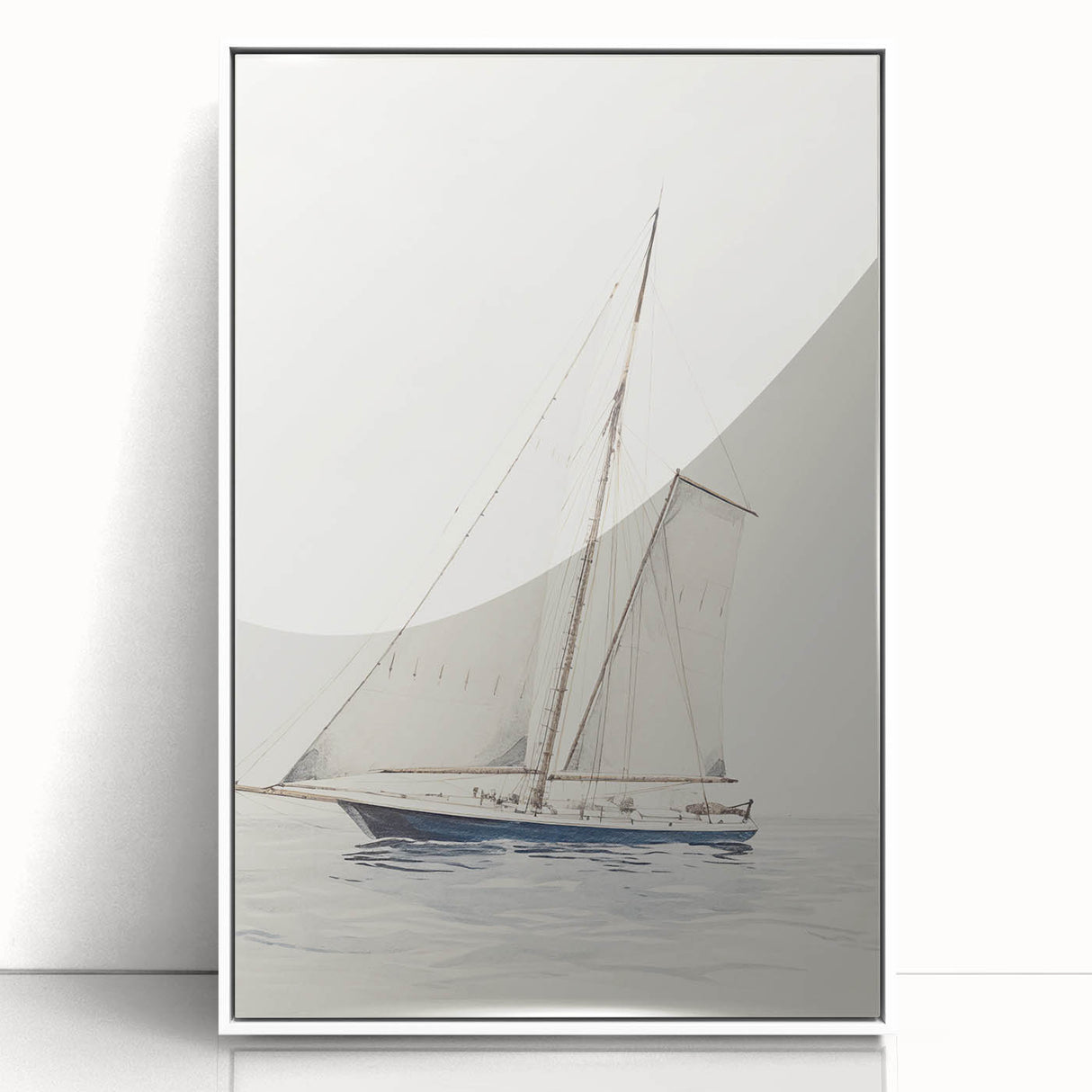 Minimalist Sailboat Art – Black and White Nautical Drawing