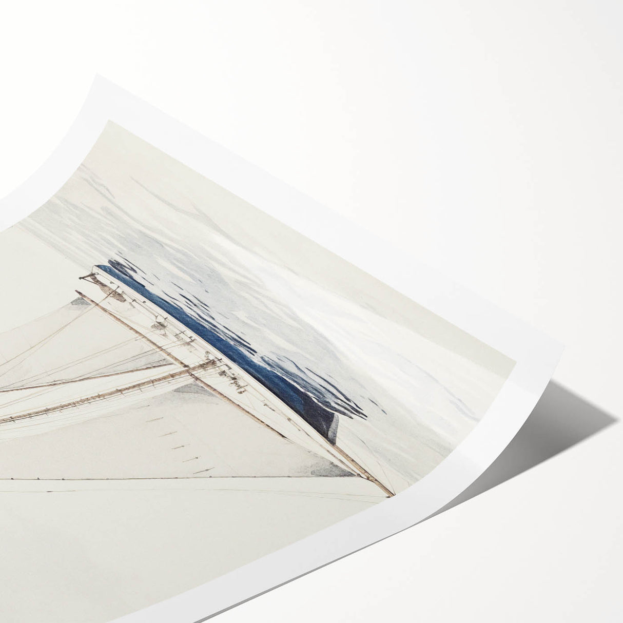 Minimalist Sailboat Art – Black and White Nautical Drawing