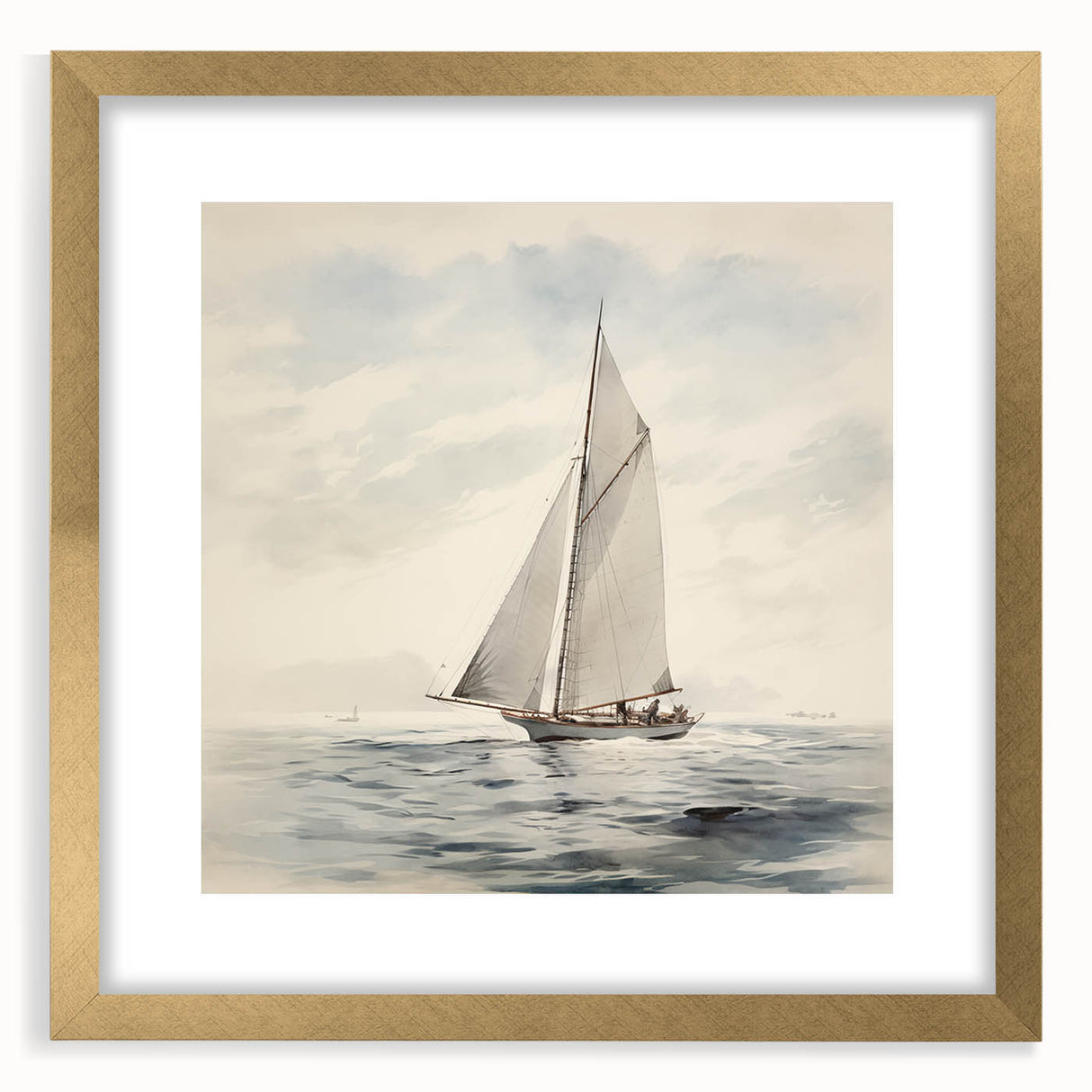 Minimalist Sailboat Wall Art – Serene Nautical Design in Soft Tones