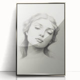 Minimalist Portrait Art – Graceful Pencil Drawing of a Woman