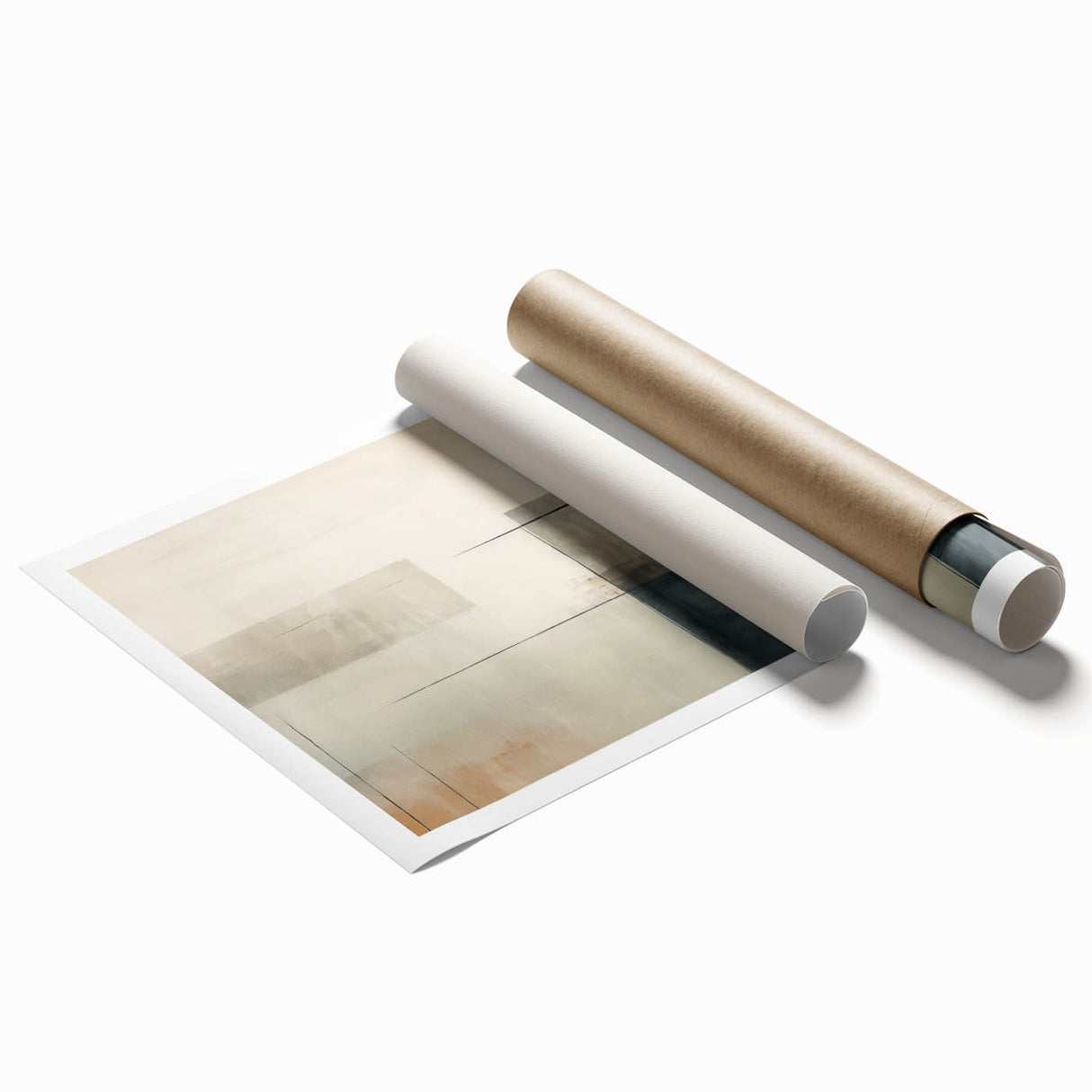 Minimalist Geometric Wall Art – Soft Abstract Design in Neutral Tones