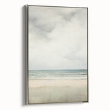 Minimalist Seascape Art – Calm Ocean and Sky in Soft Tones