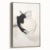 Abstract Minimalist Wall Art - Black and White Brushstroke Art Print
