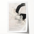 Abstract Minimalist Wall Art - Black and White Dynamic Brushstroke Art