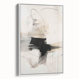 Modern Minimalist Wall Art - Abstract Black and White Line Design