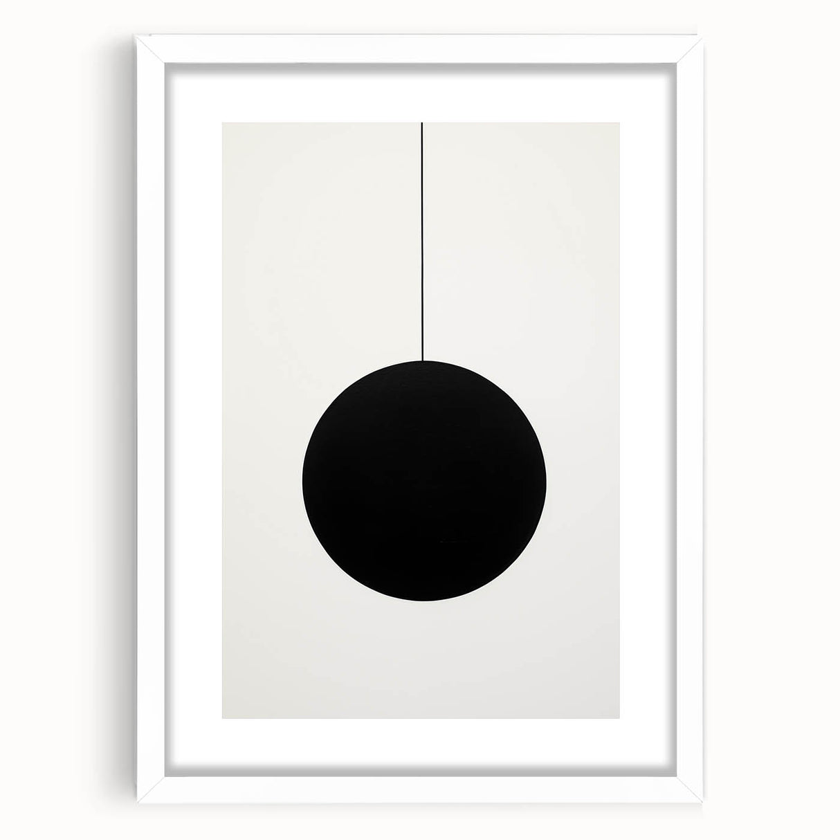 Minimalist Wall Art - Bold Black Circle on White Background Design