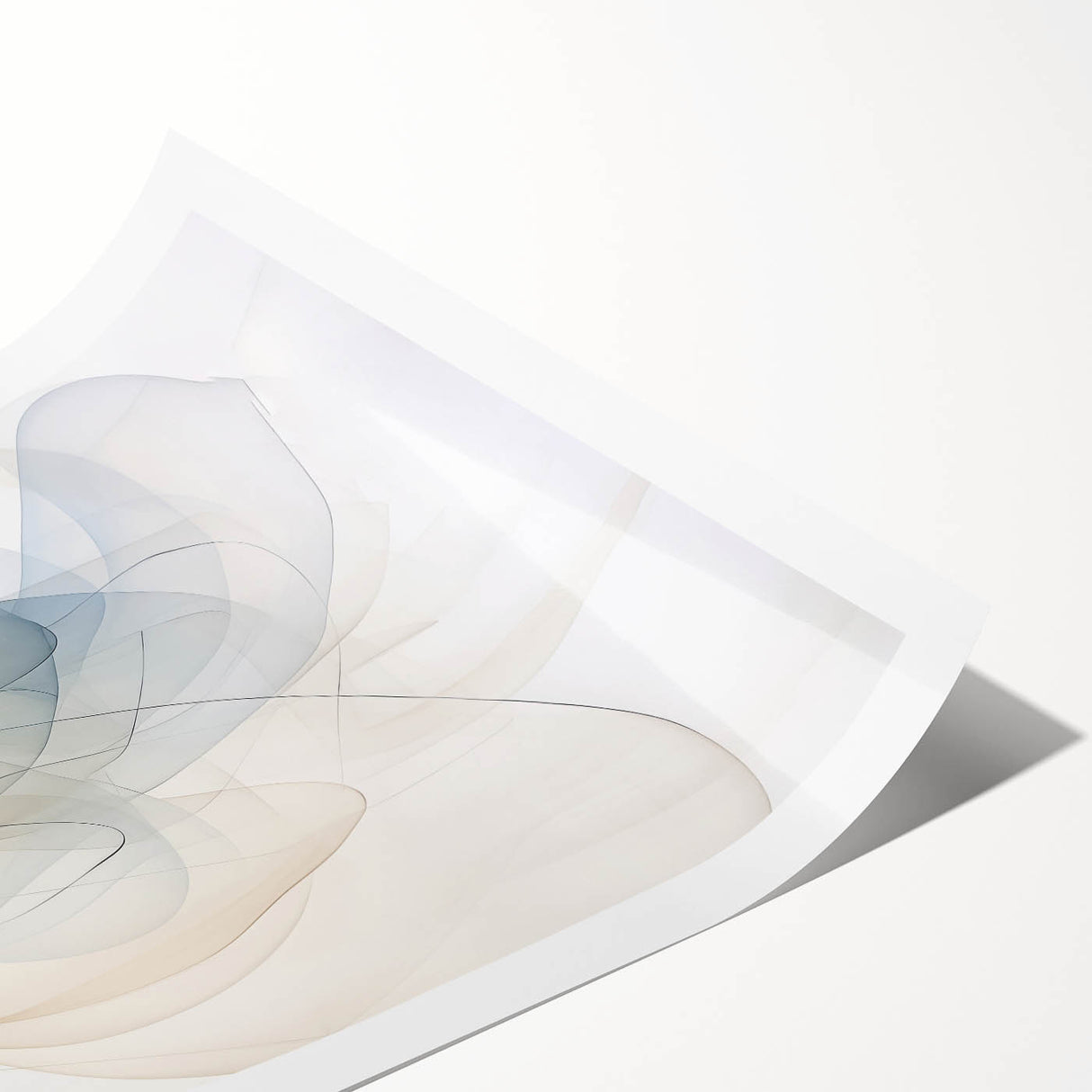Minimalist Abstract Wall Art - Soft Flowing Lines in Neutral Tones