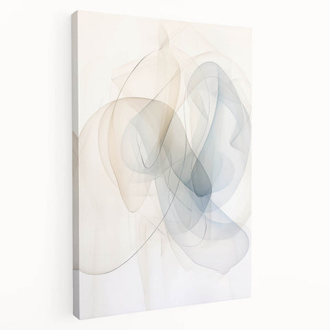 Minimalist Abstract Wall Art - Soft Flowing Lines in Neutral Tones