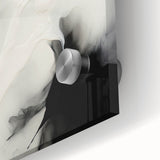 Minimalist Abstract Art - Black and White Flowing Modern Design