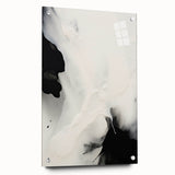 Minimalist Abstract Art - Black and White Flowing Modern Design