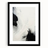 Minimalist Abstract Art - Black and White Flowing Modern Design