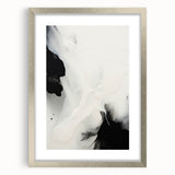 Minimalist Abstract Art - Black and White Flowing Modern Design