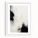 Minimalist Abstract Art - Black and White Flowing Modern Design