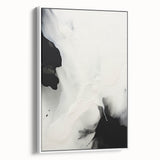 Minimalist Abstract Art - Black and White Flowing Modern Design