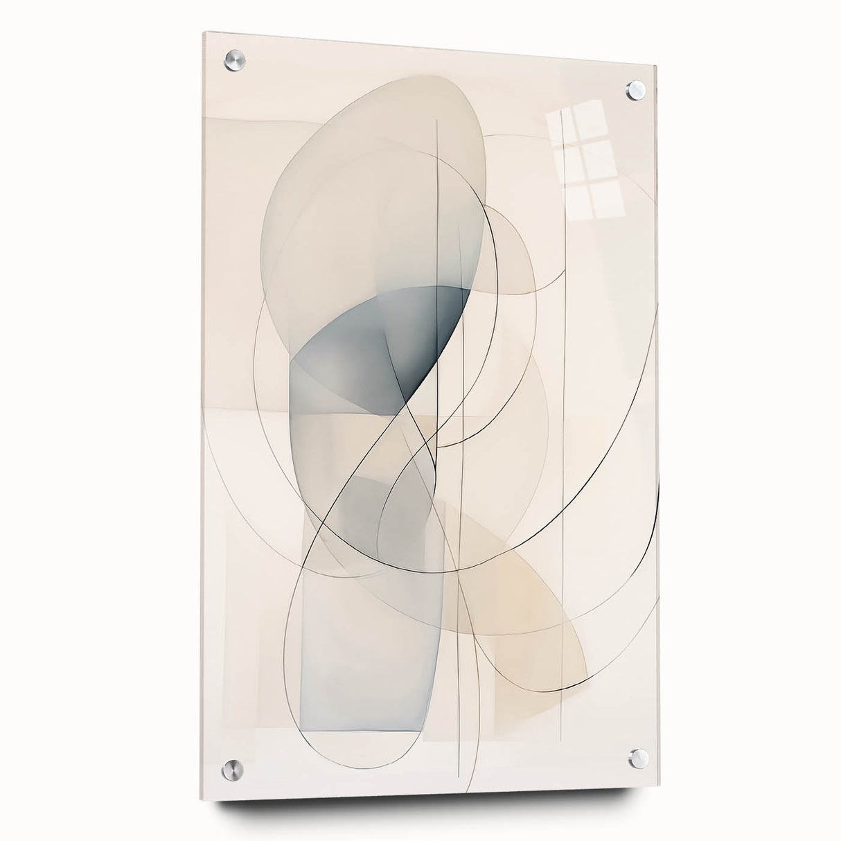 Minimalist Abstract Wall Art - Soft Curved Lines in Neutral Hues