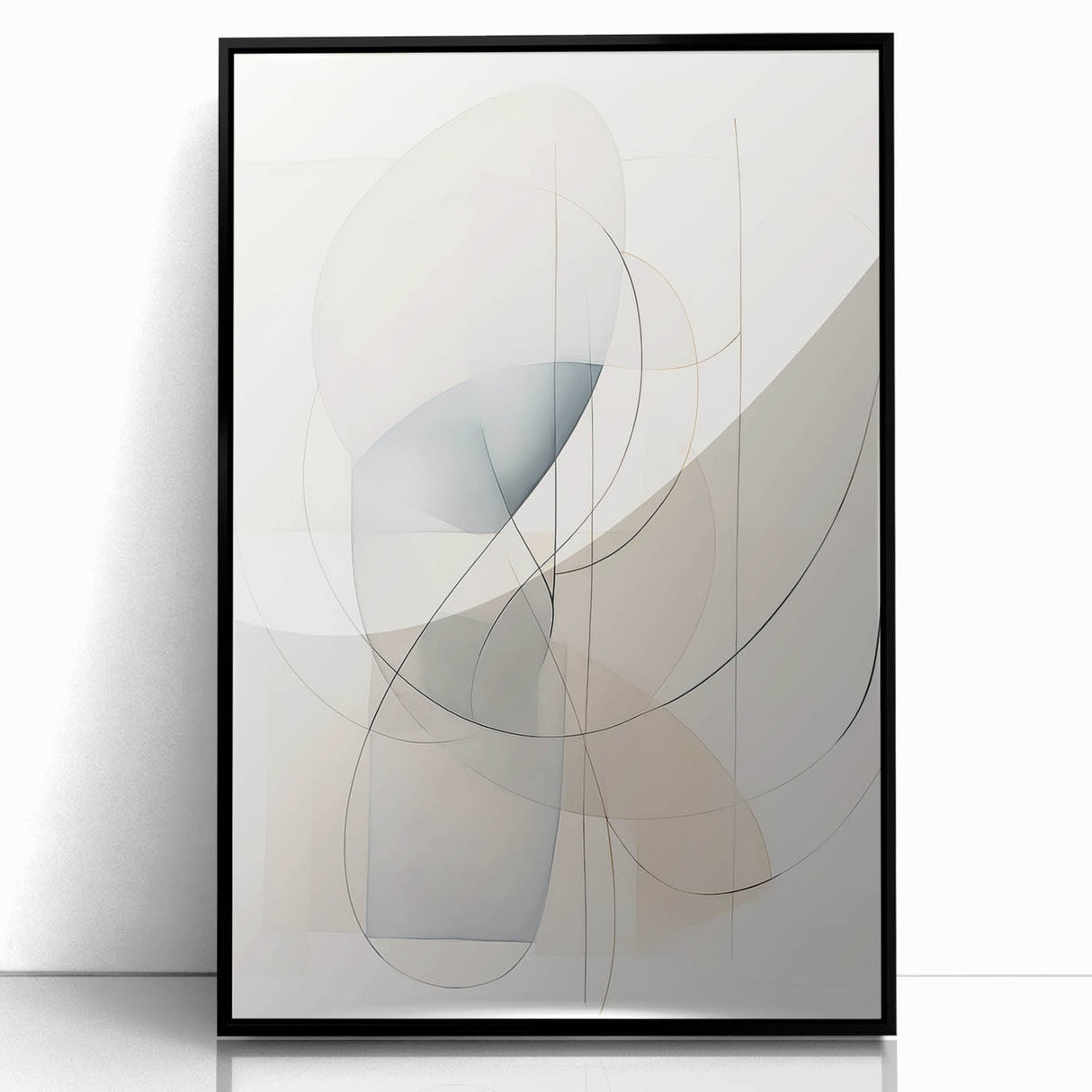 Minimalist Abstract Wall Art - Soft Curved Lines in Neutral Hues
