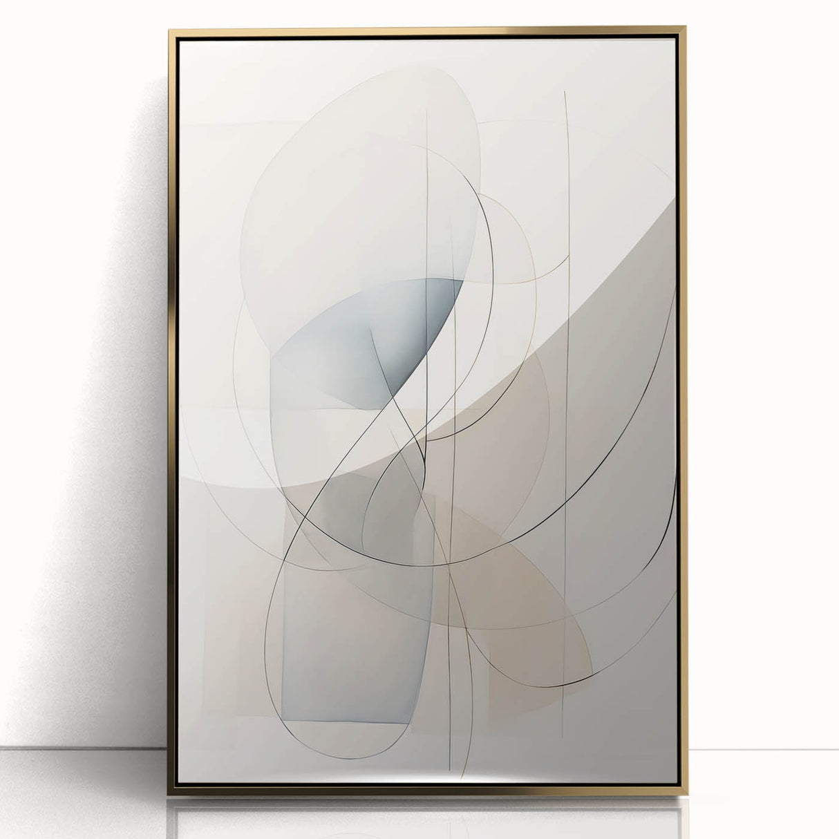 Minimalist Abstract Wall Art - Soft Curved Lines in Neutral Hues