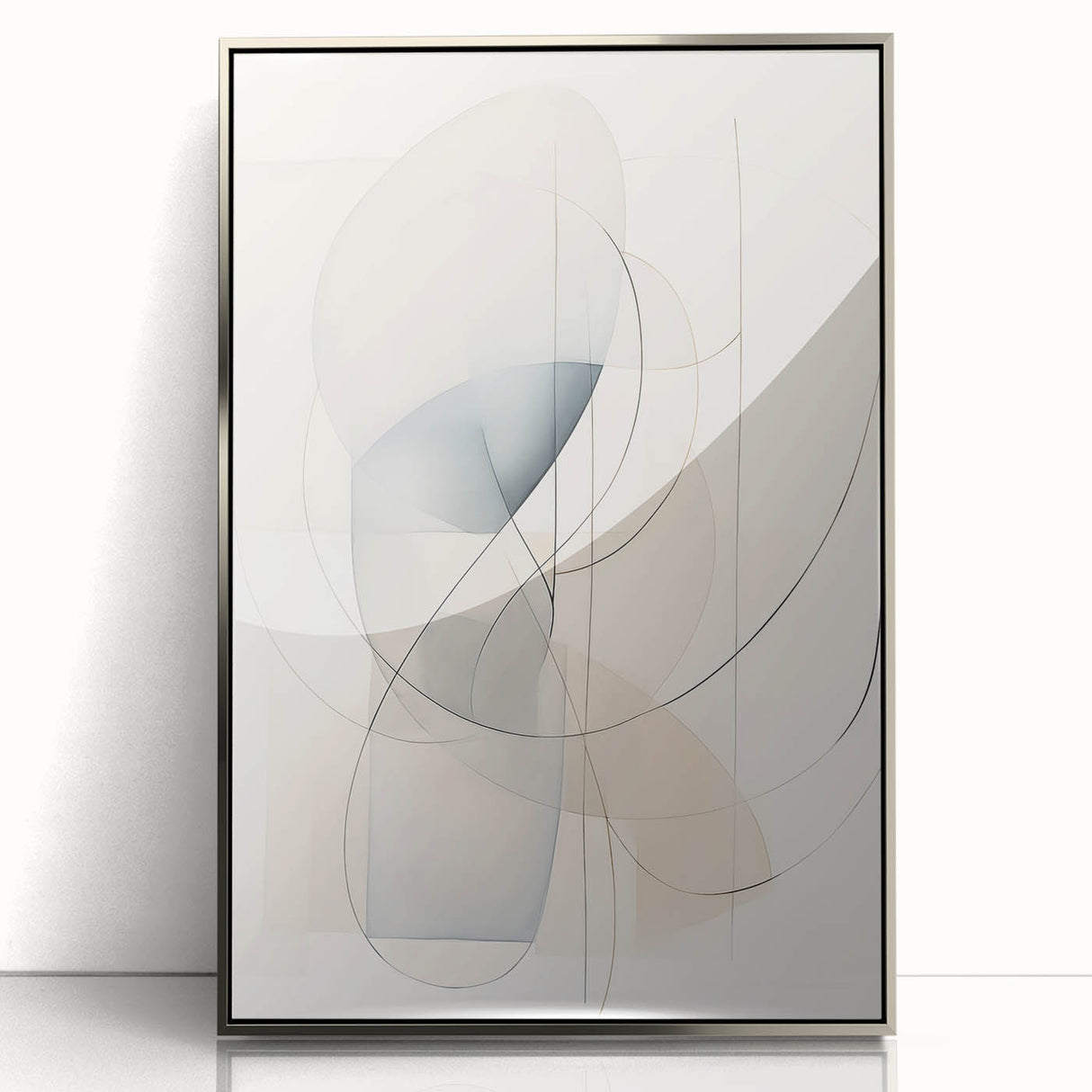 Minimalist Abstract Wall Art - Soft Curved Lines in Neutral Hues