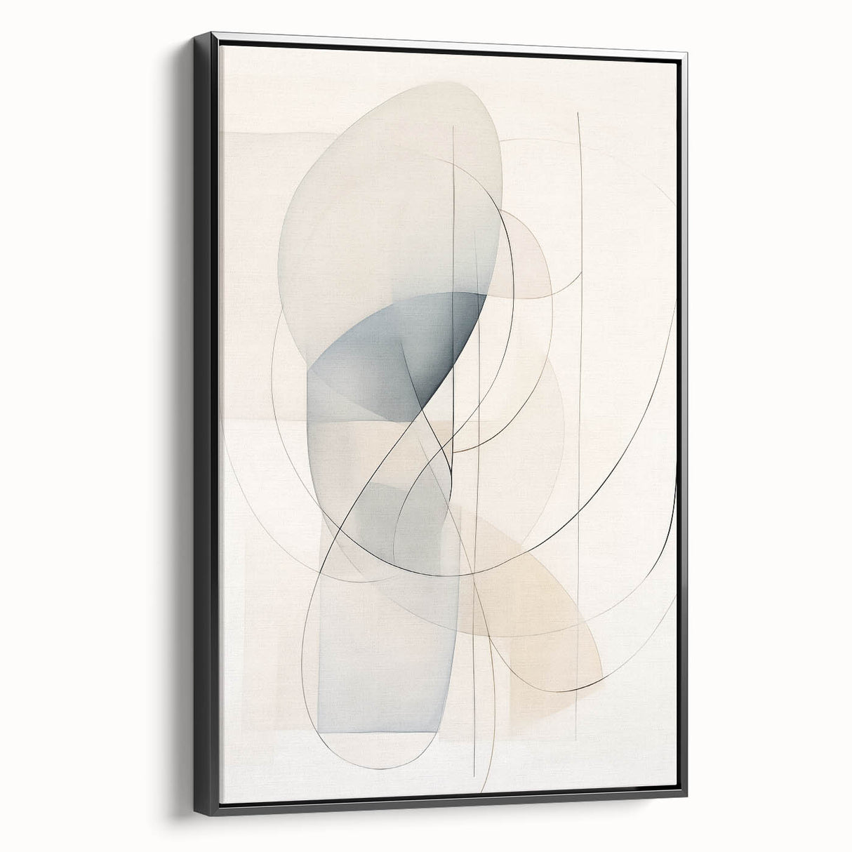 Minimalist Abstract Wall Art - Soft Curved Lines in Neutral Hues
