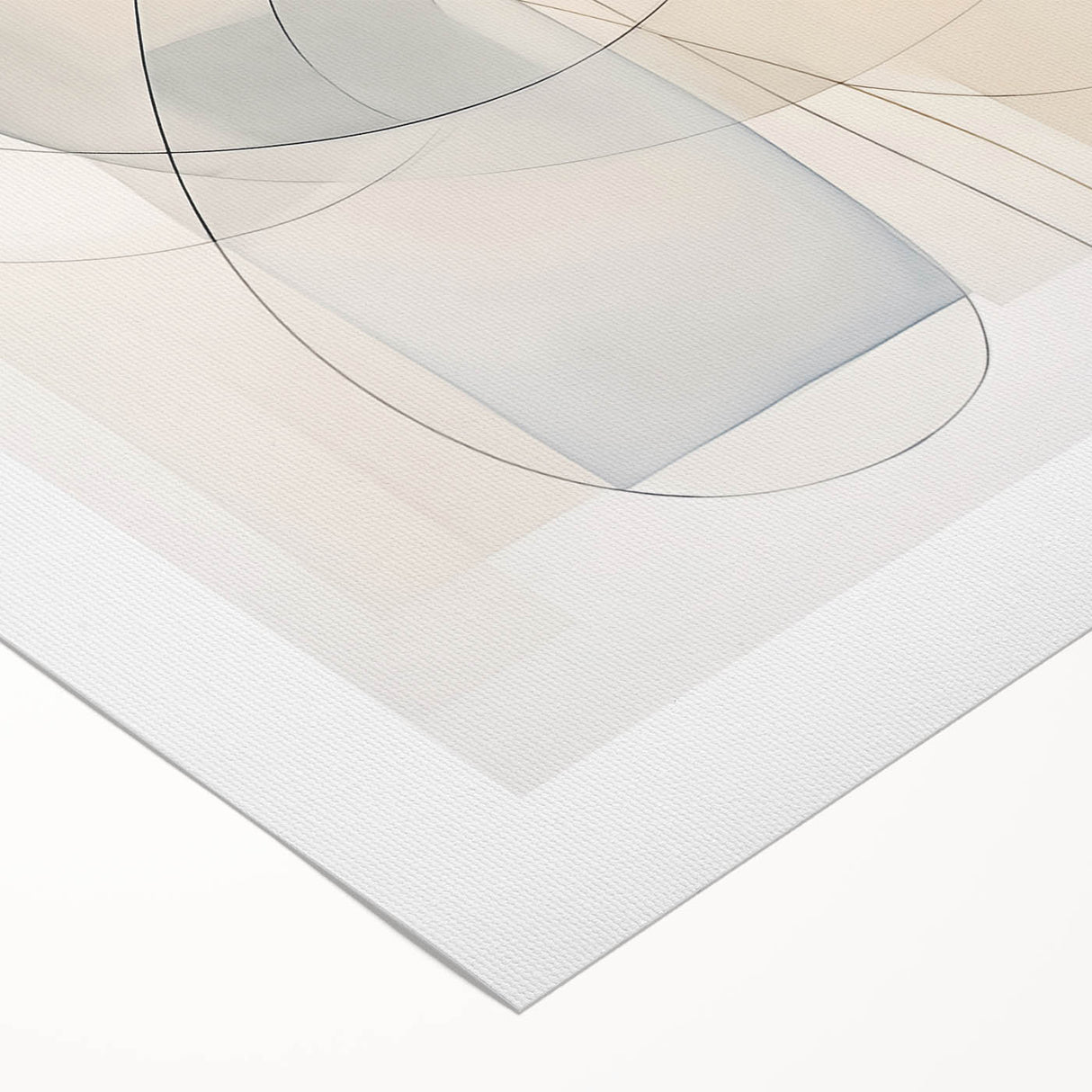 Minimalist Abstract Wall Art - Soft Curved Lines in Neutral Hues